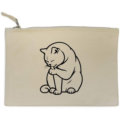 Canvas-Clutch Tasche ''British Shorthair Cat Licking Paw'' (CL00047162)