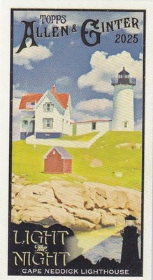 2025 Topps Allen & Ginter MLB No. LTN-26 Cape Neddick Lighthouse Light Night
