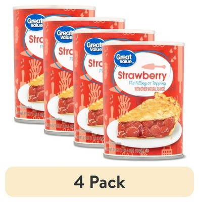 (4 pack) Strawberry Pie Filling or Topping,Contains Natural Flavors,21 oz