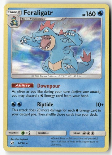 Feraligatr 24/70 Holo Rare Dragon Majesty Pokemon Moderately Played