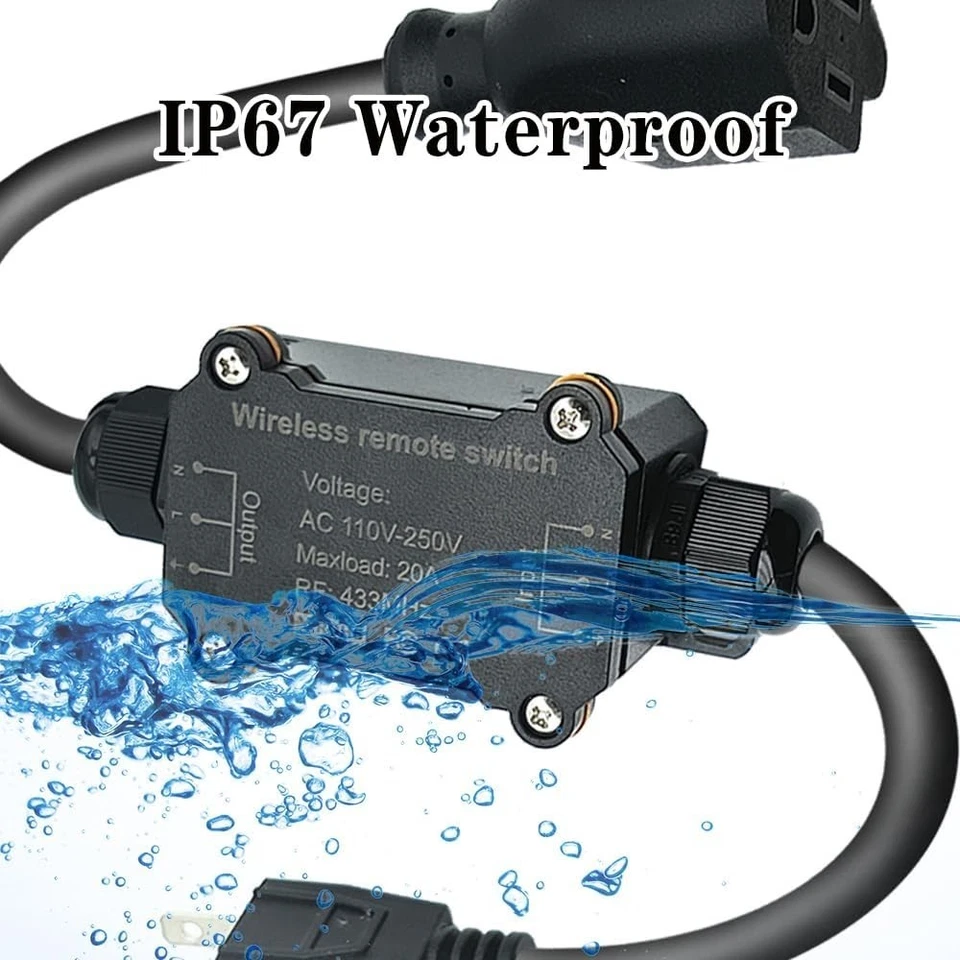 AC110V Waterproof Remote Control Power Switch with 164ft Long Range,AC110V/120V/ - Image 2 of 4