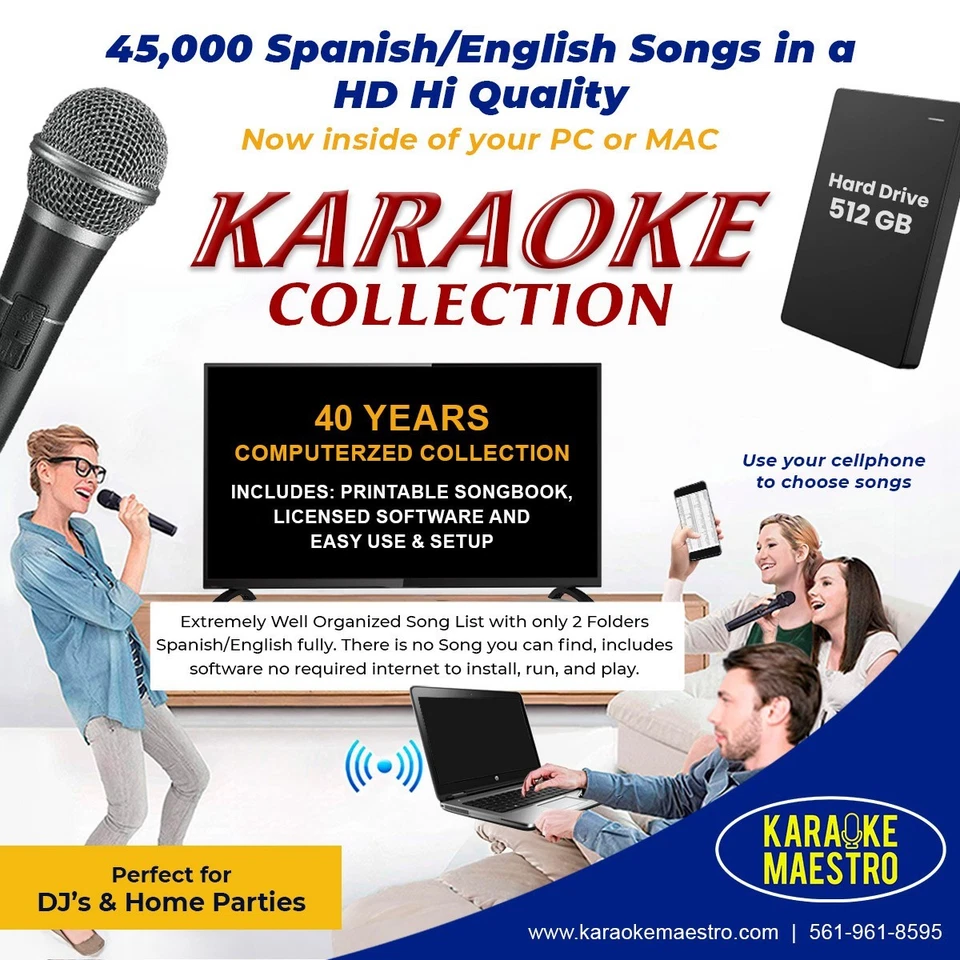 45,000 All times Real and High Quality ENGLISH & SPANISH KARAOKE songs - Image 2 of 4