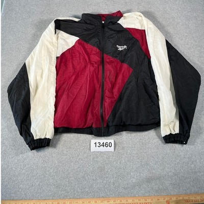 Reebok Windbreaker Jacket Mens XL Multicolor Cotton Sports Full Zip Winter Wear