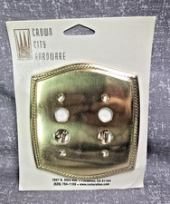 Coperchio piastra interruttore doppio pulsante G ottone massiccio stile antico vintage nuovo