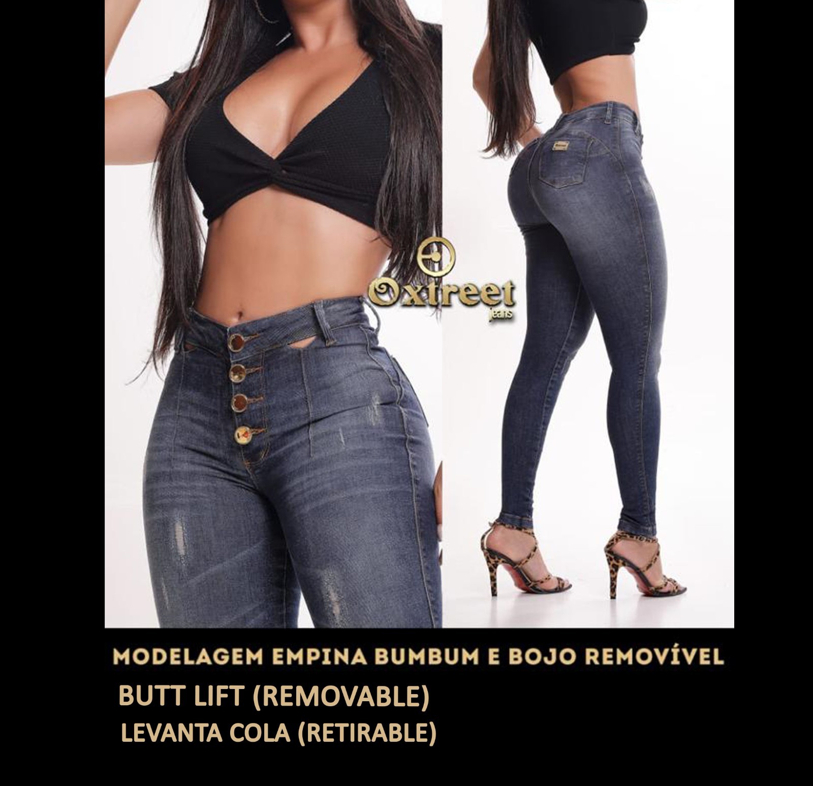 &ndash; 5 Button High Waist &ndash; Butt Lift Skinny Pants