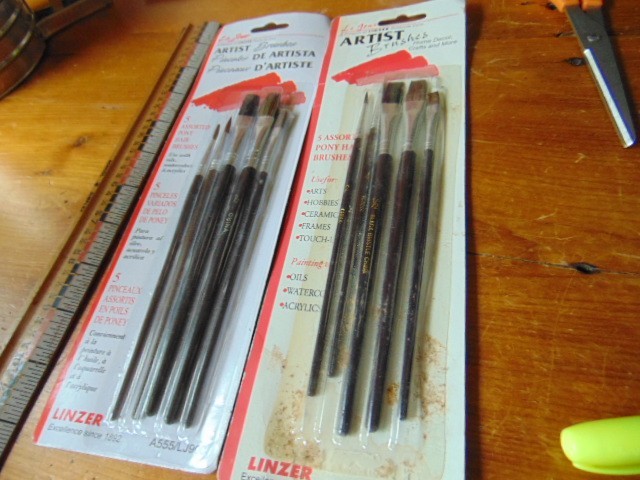 Two old stock sets of Linzer paint brushes- five in each- original packaging
