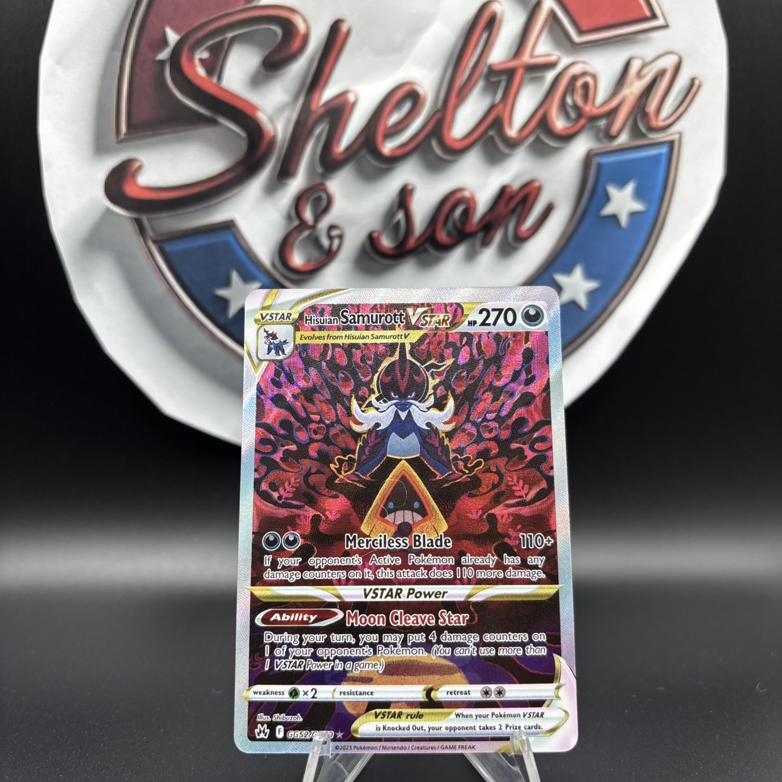 Hisuian Samurott VSTAR GG52/159 Crown Zenith Holo Rare VSTAR NM