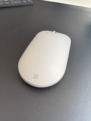 Microsoft Surface Maus Mouse Beidhändig Bluetooth Grau Silber