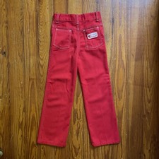 Vintage 70s Kids Strawberry Shortcake Red Jeans
