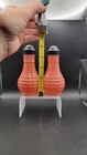 Vintage Pink Milk Glass Salt & Pepper Shakers Set Ribbed Beehive 4.5" Retro...