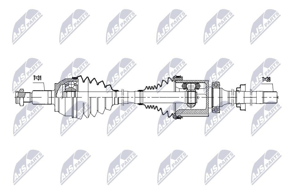 NTY NPW-LR-050 Drive Shaft For Land Rover Right Front Axle
