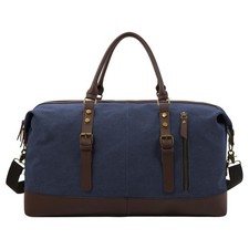 55L Canvas Duffle Bag for Men, Carry On Travel Weekender Overnight Bag