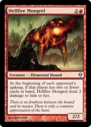 Hellfire Mongrel Zendikar Moderately Played, English
