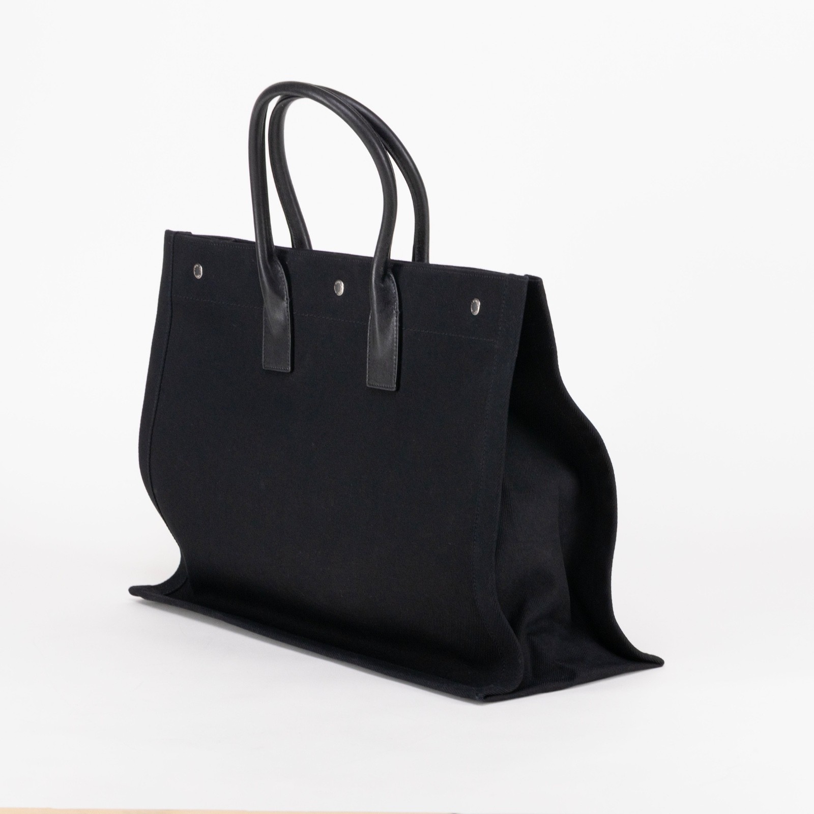 Borsa Saint Laurent Rive Gauche in tela bianca e nera