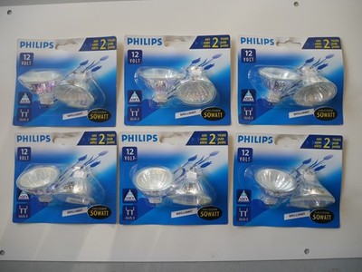 6x 2er Pack Philips Kaltlichtspiegel Halogen ECONOMY 51mm 12V GU5.3 50W 36°