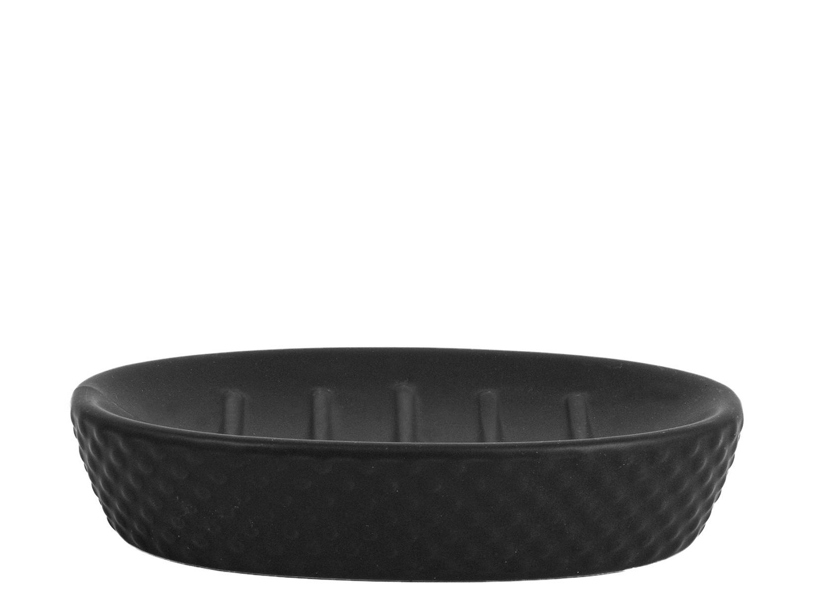 H&h Metropolitan Portasapone in stoneware/gres Nero Cm 14x9,5x3