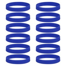 12Pcs Silicone Rubber Bands Non-slip 4 Inch Flat for Books, Dark Blue