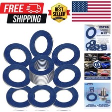 25-PCS 90430-12031 M12 Oil Drain Plug Gasket Washer Crush Seal - Aluminum Cr...