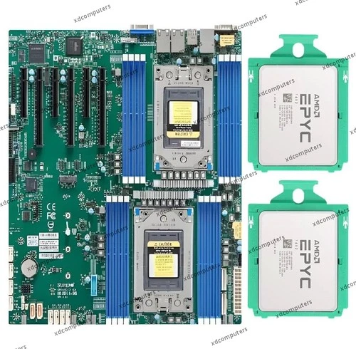 SuperMicro H12DSI-N6 Server Motherboard + 2x AMD EPYC 7402 CPU Processor Combos
