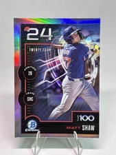 Matt Shaw Top 100 Chrome Prospect Rookie 2025 Bowman Card #BTP-24 Chicago Cubs