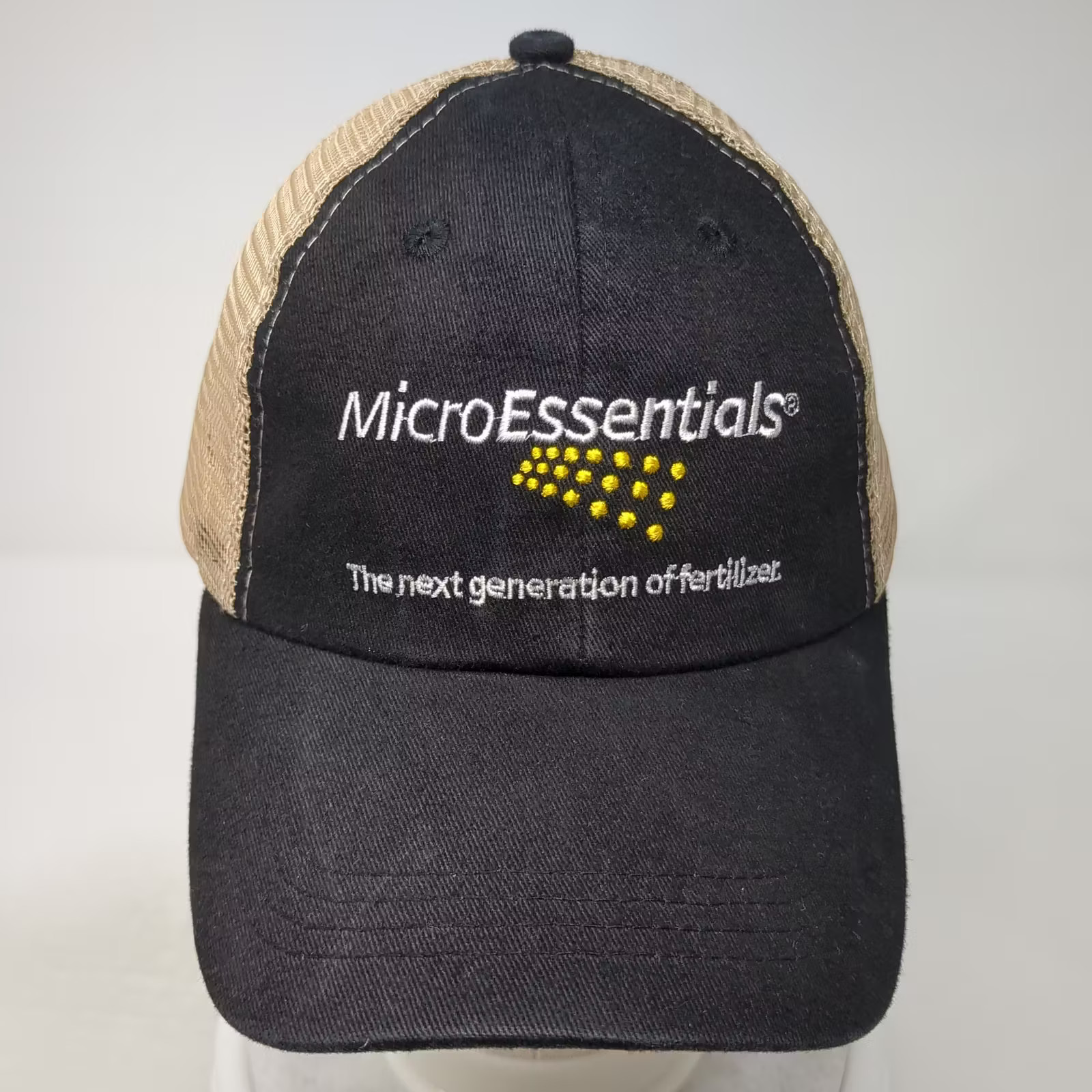 MicroEssentials Fertilizer Trucker Hat Black Beig… - image 2