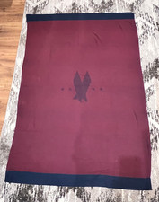 Vintage American Airlines Marzotto Italy 1833 Blanket 100% Modacrylic Red Navy