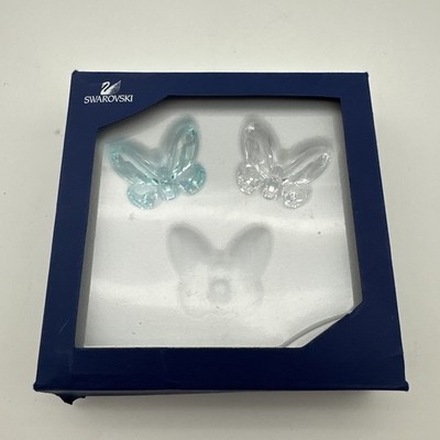 Swarovski Crystal Figurines 2-piece Butterfly Set # 955429 With Box, Missing 1