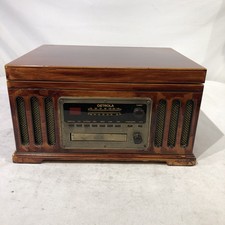 Detrola KM837 Stereo Record Player Phono Cassette CD AM FM Radio - Tested
