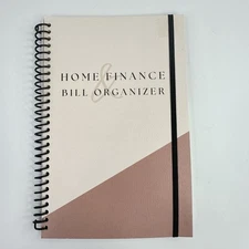 Home Finance Bill Organizer w/ Monthly Pockets Budget Planner Beige Tan Cover