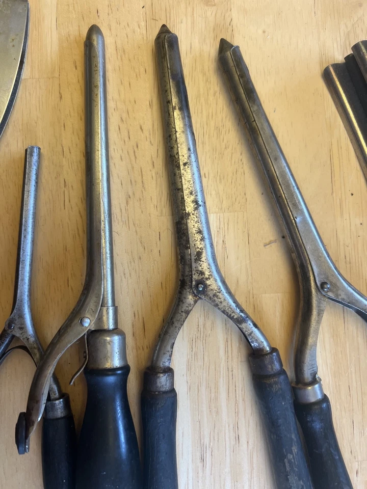 9 Винтажных Инструментов Косметолога: Ручные Кудри для Завивки, Горячий Расческа, Обжим и Формирователь Волос - Изображение 4 из 4