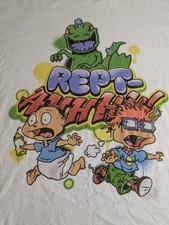 Nickelodeon Retro T Shirt Adult Sz L Rugrats Reptar Chuckie Tommy 90s Cartoons