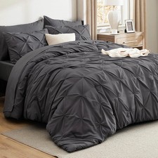 King Size Dark Grey Comforter Set Sheets 7-Piece Bedding Set King Size Bedding