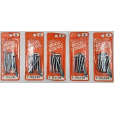 Midwest Fastener #10 X 1 3/4" Wood Screws Flat Head Phillips 7 Pk Lot of 5