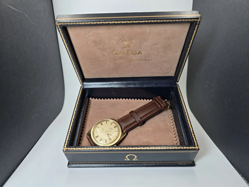 Vintage 1970s OMEGA Seamaster 14K Gold Filled Leather Band with OMEGA Box - image 4 of 4