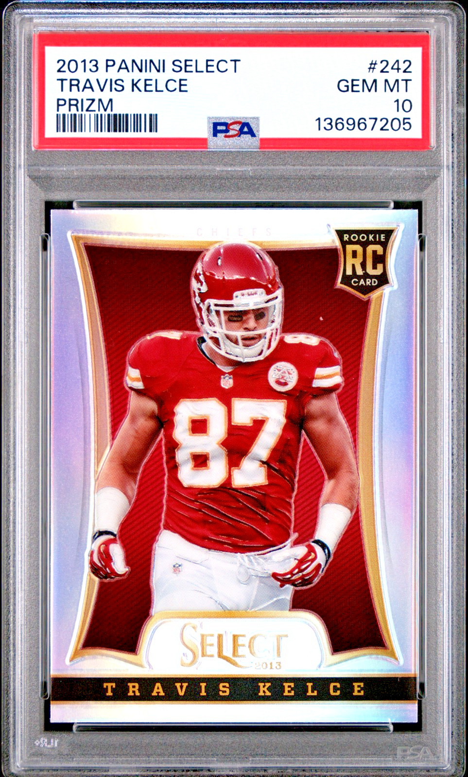 2013 Panini Select Travis Kelce ROOKIE Silver Prizm PSA 10 Kansas City Chiefs RC