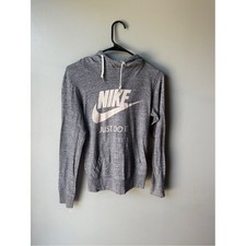 Nike Women's Gray Pullover Hoodie Small Just Do It Lightweight Sweatshirt