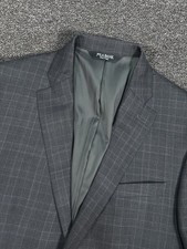 Jos A Bank Traveler Blazer Jacket Men s 40R Gray Plaid Wool Modern Tailored Fit