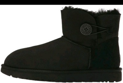 UGG  Mini Bailey Button II - Women's Size 10 - Black/Suede #1016422 **BNIB**