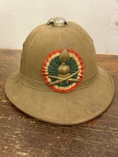 Casco Coloniale Italiano fregio Artigleria-coccardatricolore-Campagna Africa-2gm