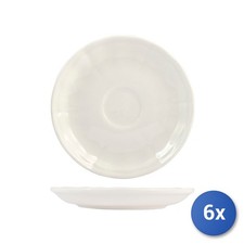 6x Kleine Teller New Bone China Mit Kaffeetasse Cm13, Wei&szlig;