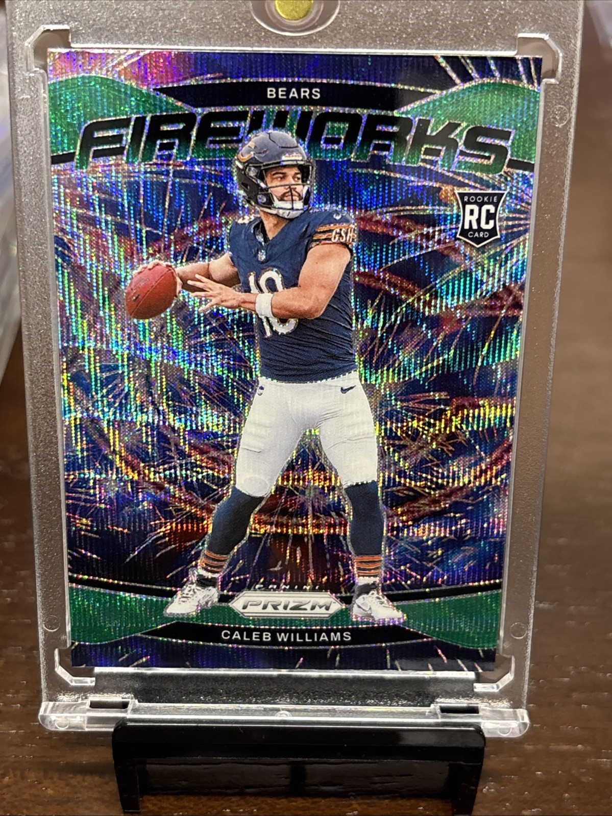 2024 Panini Prizm - Fireworks Caleb Williams #25 Green Wave Prizm (RC)
