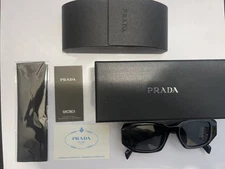 Prada PR17WS 1AB5S049 Women's Sunglasses 49 mm Black / Dark Grey Lens