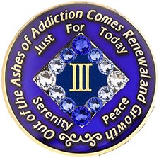 Blue NA Coin, Blue Transition Crystals, NA Recovery Medallion, Yrs 1-45