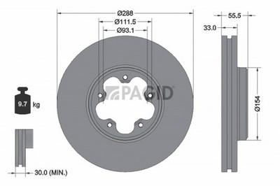 2x Bremsscheibe PAGID 55606NC für FORD TRANSIT V363 FCD FDD FED FFD Bus FAD FBD