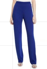 ST JOHN Black Label Electric Blue Santana Knit Pull On Pants Size 10