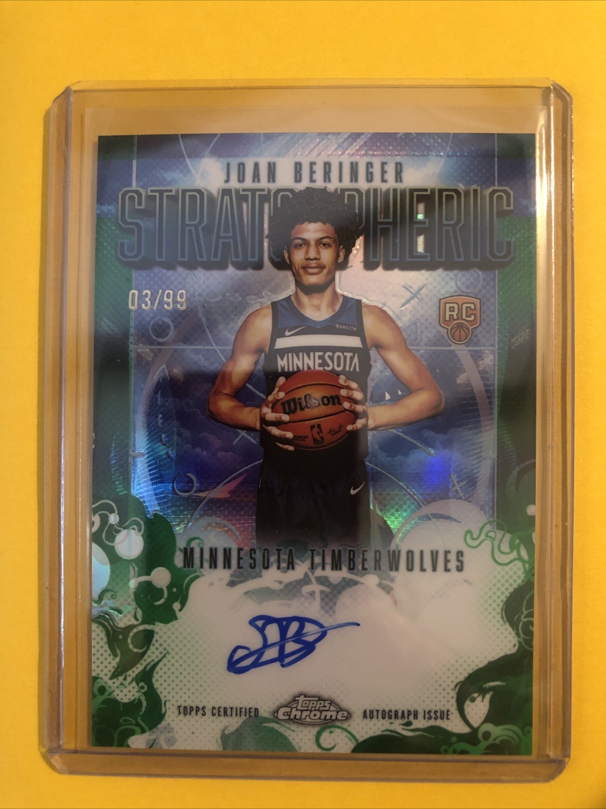 2025 Topps Chrome Joan Beringer Stratospheric Signatures RC /99 Green Refractor 