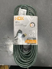 HDX 60 ft. 16/3 Green Landscape Extension Cord Indoor/Outdoor