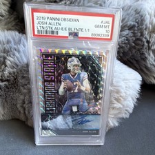 Panini 2019 Obsidian Lightning Strike Josh Allen Blue Finite Autograph 1/1