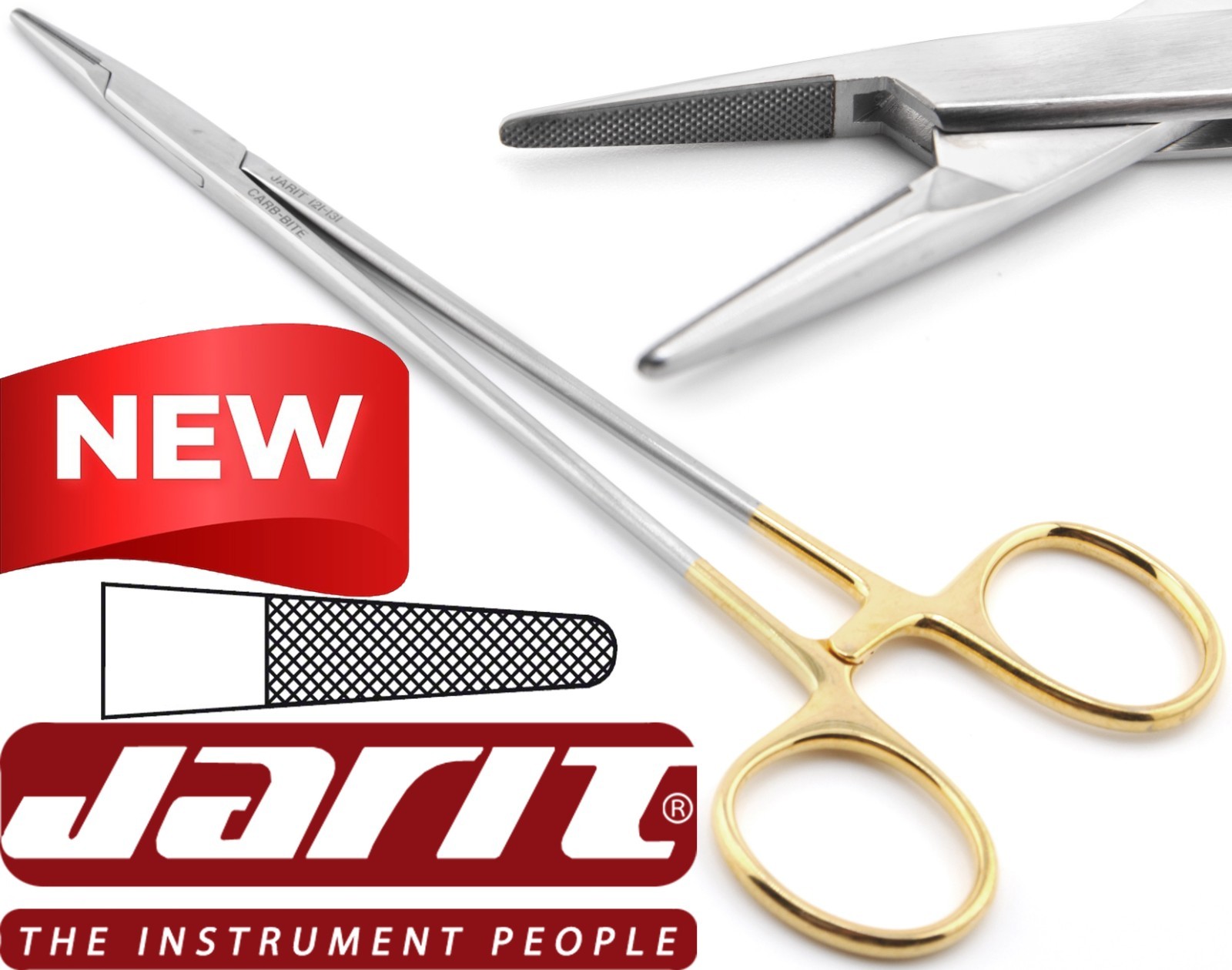 JARIT 121-131 Durogrip Crile Wood TC Tungsten Carb-Bite Needle Holder 7"