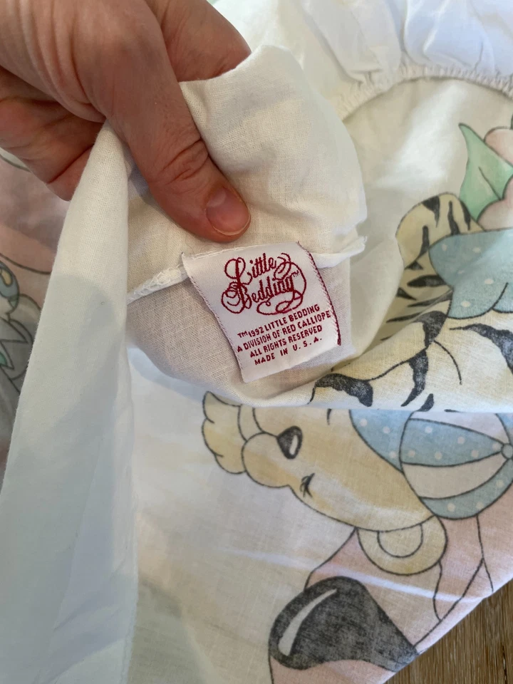 Little Bedding Vintage Baby Animals Fitted Crib Sheet and more! 1991-92 Safari - Image 4 of 4